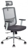 Кресло офисное Бюрократ МС W 612 H компьютерное Высокая спинка сетка белый пластик, хром