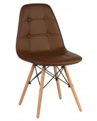Кресло интерьерное Стул мягкий ПУЛЬСАНТЕ / DSW  Eco  LMZL PP 301 кожа, цвет на выбор, простеганный