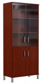 Шкаф высокий комбинированный со стеклянными тонированными и глухими дверьми BORN Борн В 430.5, цвет на выбор, 90*43 см