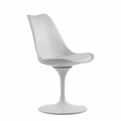 Кресло Tulip style вращающееся N 8 / LMZL 635  стул белый с белой подушкой, крутящееся