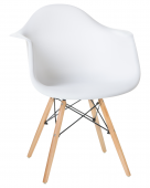 Кресло интерьерное  Barneo N 14 WoodMold  цветной пластик на деревянных ножках, белый