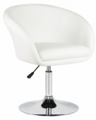 Кресло интерьерное дизайнерское DOBRIN EDISON LM 8600, на дисковом основании, белый