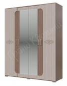 Шкаф 4-х дверный с зеркалом ПАЛЬМИРА ГК  4-4821, без рисунка, длина 160 см