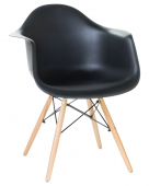 Кресло интерьерное  DAW LMZL 620 цветной пластик на деревянных ножках, черный
