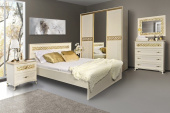 Спальня Ливадия комплект 4 со шкафом-купе, кровать без мягкого элемента, Заречье