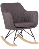 Кресло - качалка дизайнерское DOBRIN KIARA LM 3257 R полозья - дерево, серый