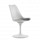 Кресло Tulip style вращающееся N 8 /LMZL PP635E стул белый с черной подушкой