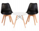Журнальный кофейный стол LMZL TD 53 Eames style на деревянных ножках круглый D-60 см черный