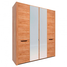 Шкаф для одежды Гардероб 4х дверный с зеркалами Афина А 11 а, Заречье А11А, 192*58*220 см, цвет на выбор Ясень или КРАФТ