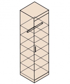Шкаф для одежды и белья с полками (собирается на обе стороны) Ника Н 8, Заречье Н8, 60*58*222 см
