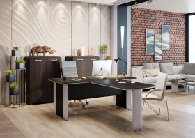 Кабинет руководителя DIONI Диони комплект 3 офисная мебель, 14 элементов, в светлом или темном цвете