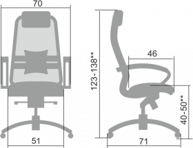 Кресло эргономичное Самурай Samurai SL-1.04 Метта компьютерное офисное  черный полюс