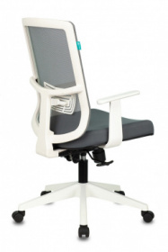 Кресло компьютерное Бюрократ MC W 611 N с поясничной поддержкой спины белый пластик, сетка, серый