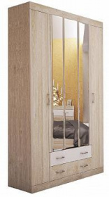 Шкаф для одежды Гардероб с зеркалом Ника Н 13, Заречье Н13, 150*58*222 см