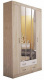 Шкаф для одежды Гардероб с зеркалом Ника Н 13, Заречье Н13, 150*58*222 см