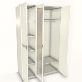 Шкаф 3-х дверный с зеркалом для одежды Гардероб Ливадия Л 11, Заречье Л11 (штанга, 6 полок), 133*60*222 см