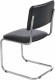 Кресло конференц Сильвия стул посетителя хром, экокожа, черный