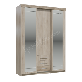 Шкаф - Купе с зеркалами с ящиками ОЛИМП ГК 4-4007, цвет на выбор, длина 160 см 