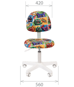 Детское кресло CHAIRMAN KIDS 104 компьютерное  белый пластик, расцветка на выбор