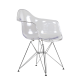 Кресло интерьерное БАРНЕО Barneo N 14 14 SteelMold прозрачный пластик метал. ножки Eames style 