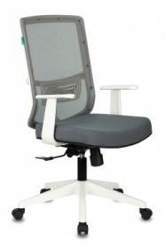 Кресло компьютерное Бюрократ MC W 611 N с поясничной поддержкой спины белый пластик, сетка, серый