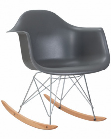 Кресло - качалка дизайнерское  DOBRIN DAW ROCK LMZL -PP 620 A , пластик, полозья - дерево,  цвет на выбор