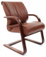 Кресло для посетителя CHAIRMAN СН 445 WD на деревянных полозьях кожа