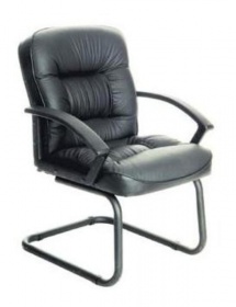 Конференц кресло Бюрократ T 9908 AXSN Low V кожа, низкая спинка, на полозьях