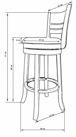 Барный стул  DOBRIN WILLIAM BAR  крутящийся LMU 9393 кожа кремовая, массив 