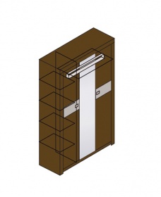 Шкаф для одежды Гардероб трехдверный с зеркалом Модена М 8, Заречье М8, 147*62*212 см 