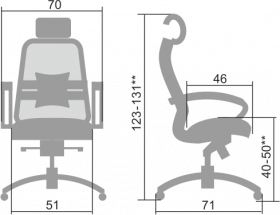 Кресло эргономичное Самурай Samurai SL 2.04 Метта компьютерное офисное черный полюс