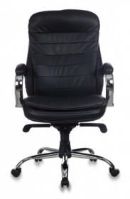 Кресло руководителя компьютерное Бюрократ T 9950 BLACK хром кожа