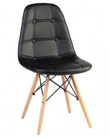 Кресло интерьерное Стул мягкий ПУЛЬСАНТЕ / DSW  Eco  LMZL PP 301 кожа, цвет на выбор, простеганный