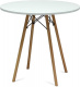 Стол интерьерный круглый обеденный БАРНЕО Т8 Barneo T 8 / DOBRIN CHELSEA`80, на деревянных ножках, D-80 см, Eames style