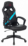 Кресло игровое Zombie DRIVER для геймеров Зомби game, кожа, синий