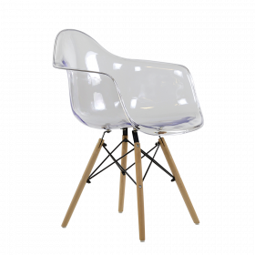 Кресло интерьерное Barneo N 14 WoodMold Eames style прозрачный пластик