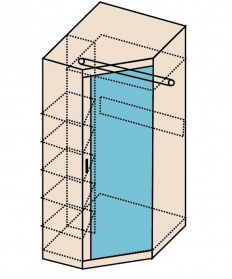 Шкаф Гардероб угловой с зеркалом  (собирается на обе стороны) (боковые стороны разные 36 см и 56 см) Ника Н 7, Заречье Н7, 100*80*222 см