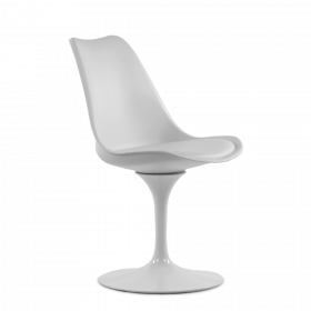 Кресло Tulip style вращающееся N 8 белый с белой подушкой, крутящееся