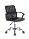Кресло офисное Бюрократ CH 590 SL хром спинка сетка, сиденье иск.кожа, черный
