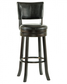 Барный деревянный крутящийся стул DOBRIN JOHN BAR LMU 9090 кожа, массив гевеи, черный