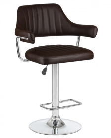 Барный стул DOBRIN CHARLY  кресло с подлокотниками  ЧЕРОКИ LM 5019  кожа коричневый