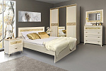 Спальня Ливадия комплект 4 со шкафом-купе, кровать без мягкого элемента, Заречье