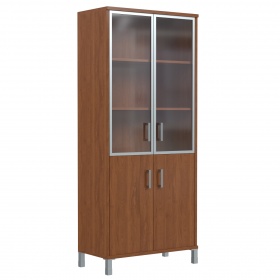 Шкаф высокий комбинированный со стеклянными и глухими дверьми BORN Борн  В 430.4, цвет на выбор, 90*43 см