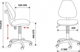 Кресло детское ортопедическое  Бюрократ KD / КД 4 цвет на выбор