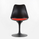 Кресло Tulip style вращающееся  N 8/ LMZL PP635E стул черный с красной подушкой, крутящееся